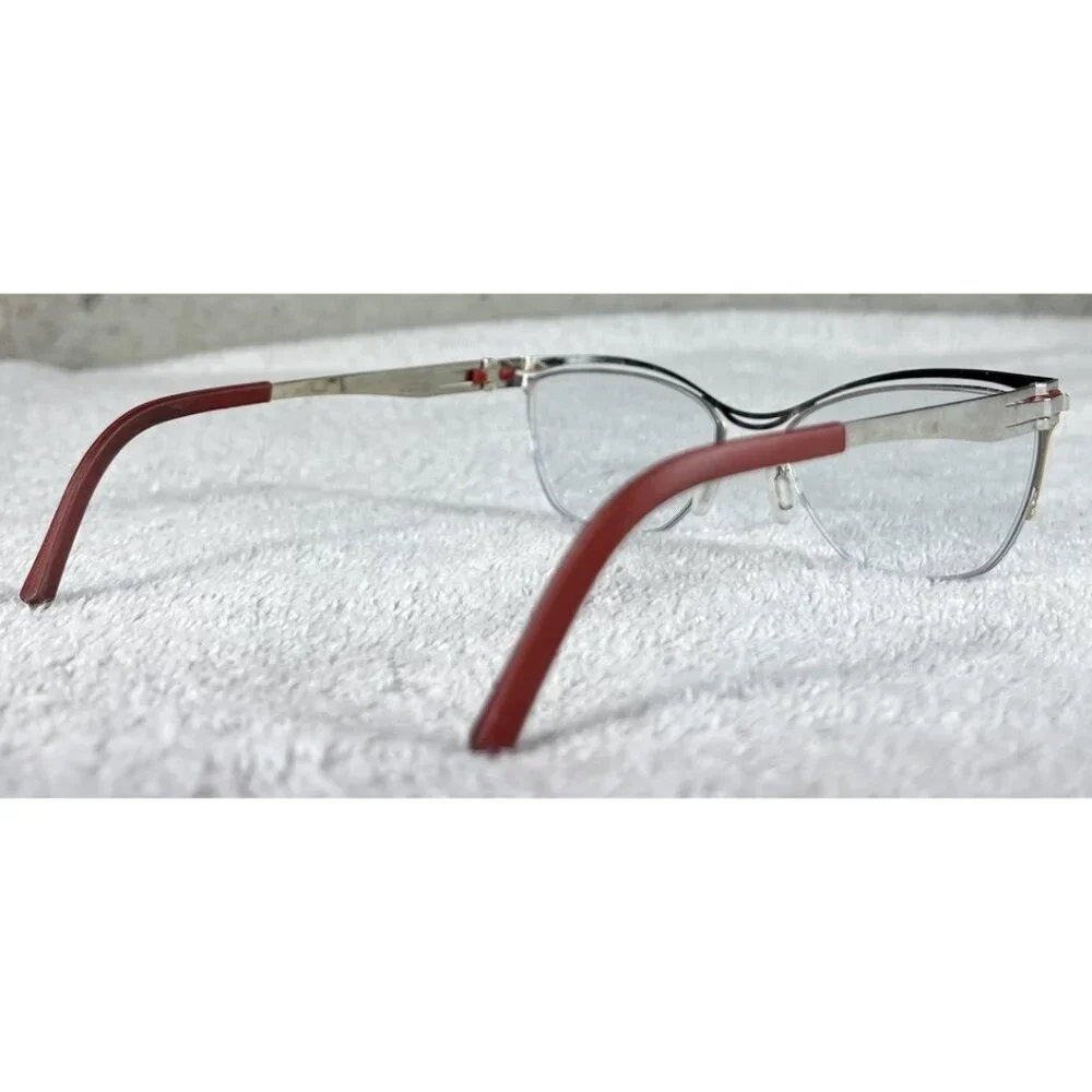 OVVO OPTICS Eyeglasses Frames 3741 c 11A Red Gold Cat Eye Half Rim 53-17-135